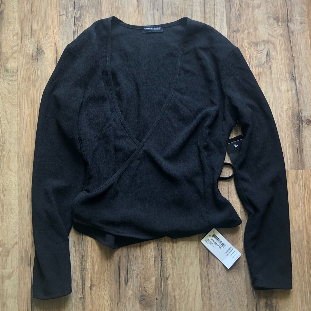 NWT American Apparel Crepe Wrap Top